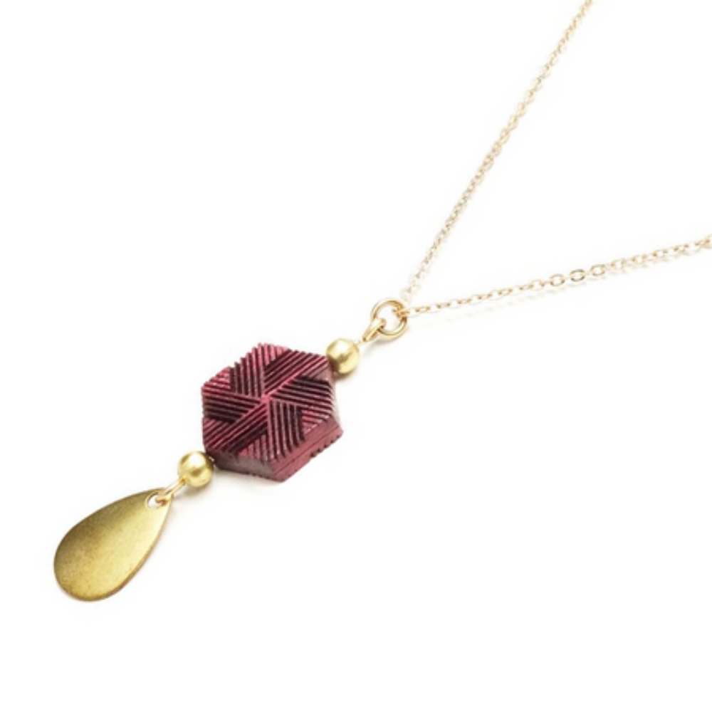 Purple Heart Wood Necklace